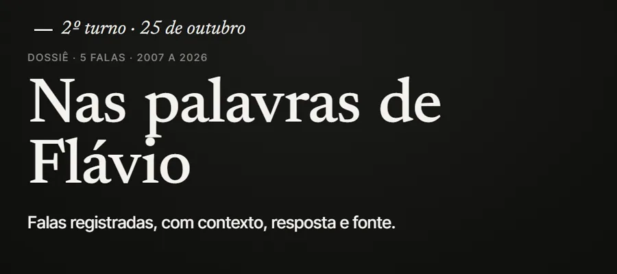 Capa do vídeo: “Nas palavras de Flávio. Falas registradas, com contexto, resposta e fonte.”